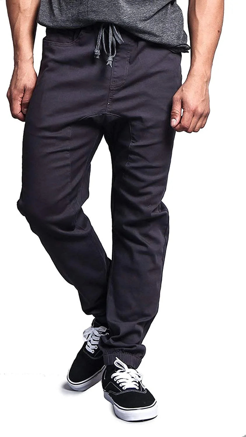 Men'S Drop Crotch Stretch Jogger Twill Pants, up to 5X