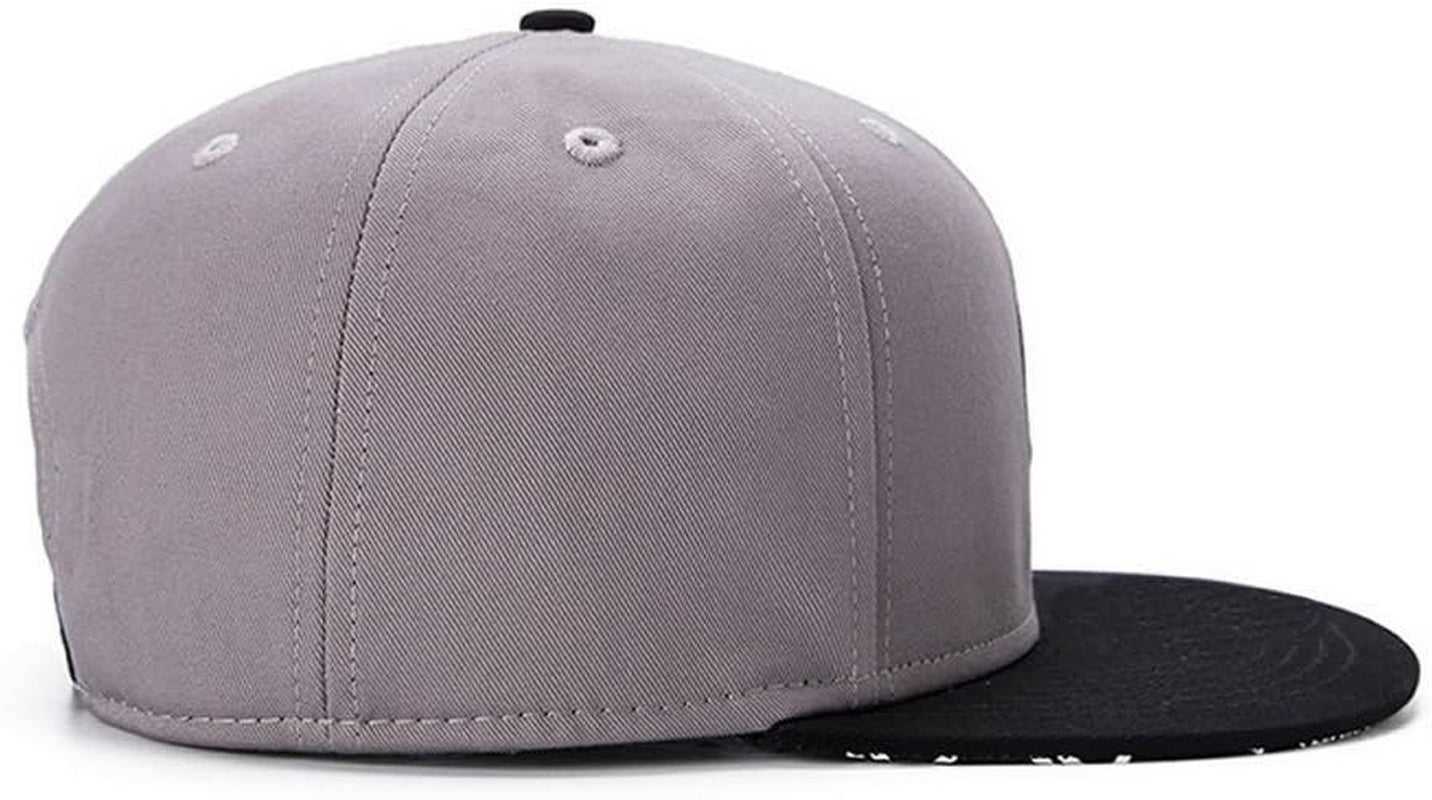 Adjustable Snapback Hat for Men Women,Unisex Hip Hop Baseball Cap Flat Bill Brim Dad Hats