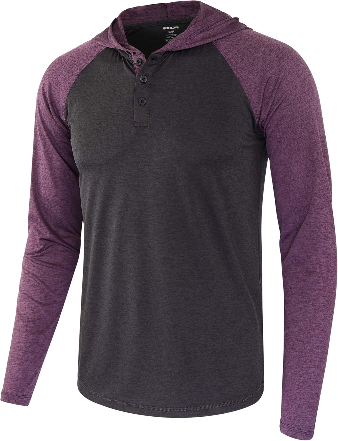 Men'S Performance Long Sleeve Quick Dry Tagless Athletic Hooded Active Running Workout Henley Shirts