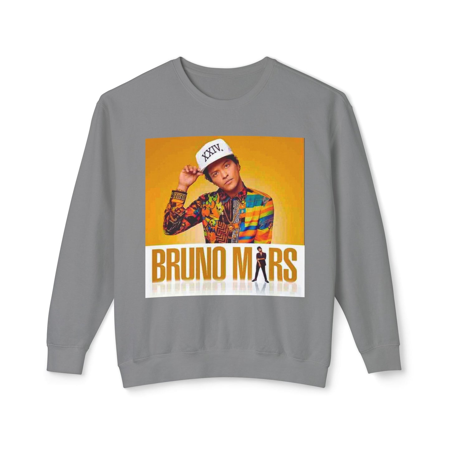 Bruno Mars Inspired Unisex Lightweight Crewneck Sweatshirt - Music Lover Gift, Casual Wear, Concert Outfit, Fan Merchandise, Trendy Apparel