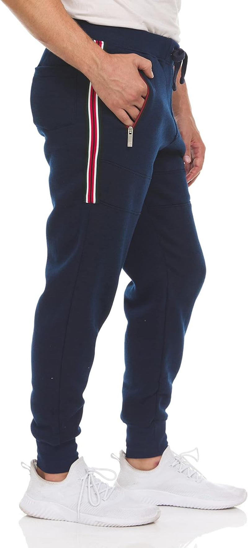 Joggers for Men Zipper Pockets Men'S Sweatpants Athletic Gym Workout Soft Fleece Casual Sweatpants for Men