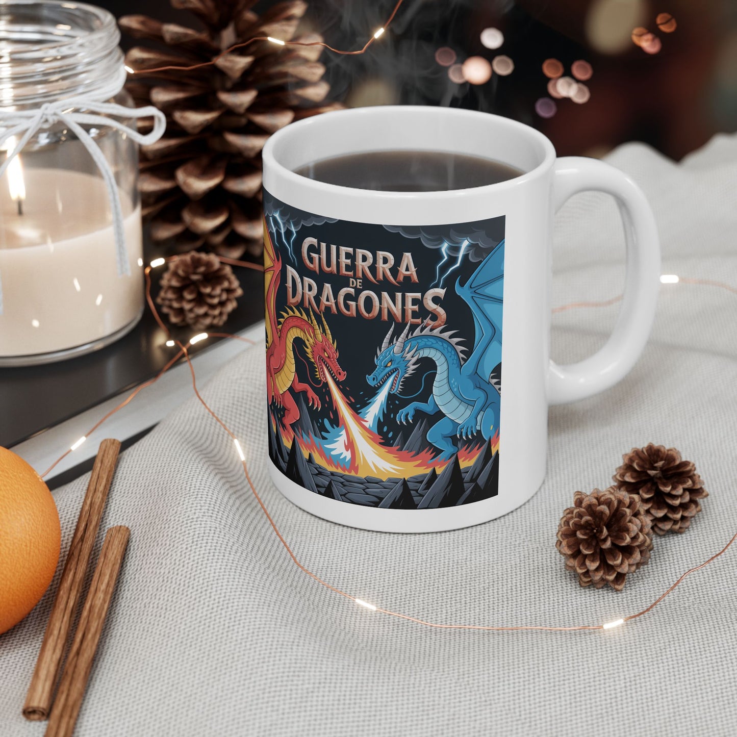 Fantasy Dragon Ceramic Mug - Perfect Gift for Gamers, D&D Lovers, Hot Cocoa Cups, Fantasy Art Collectibles, Unique Coffee Mugs