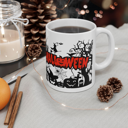 Spooktacular Halloween Ceramic Mug, Halloween Decor, Trick-or-Treat Gift, Coffee Cup, Autumn Vibes, Pumpkin Lovers