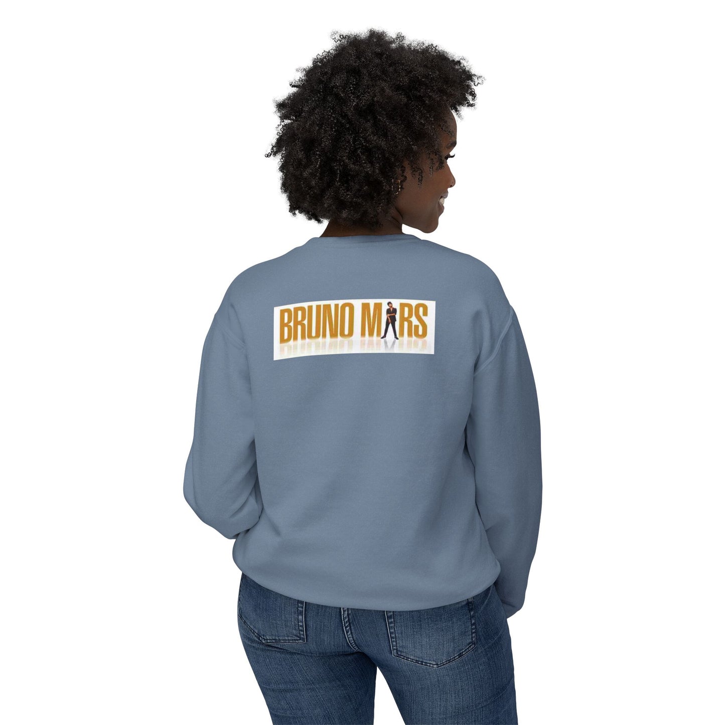 Bruno Mars Inspired Unisex Lightweight Crewneck Sweatshirt - Music Lover Gift, Casual Wear, Concert Outfit, Fan Merchandise, Trendy Apparel