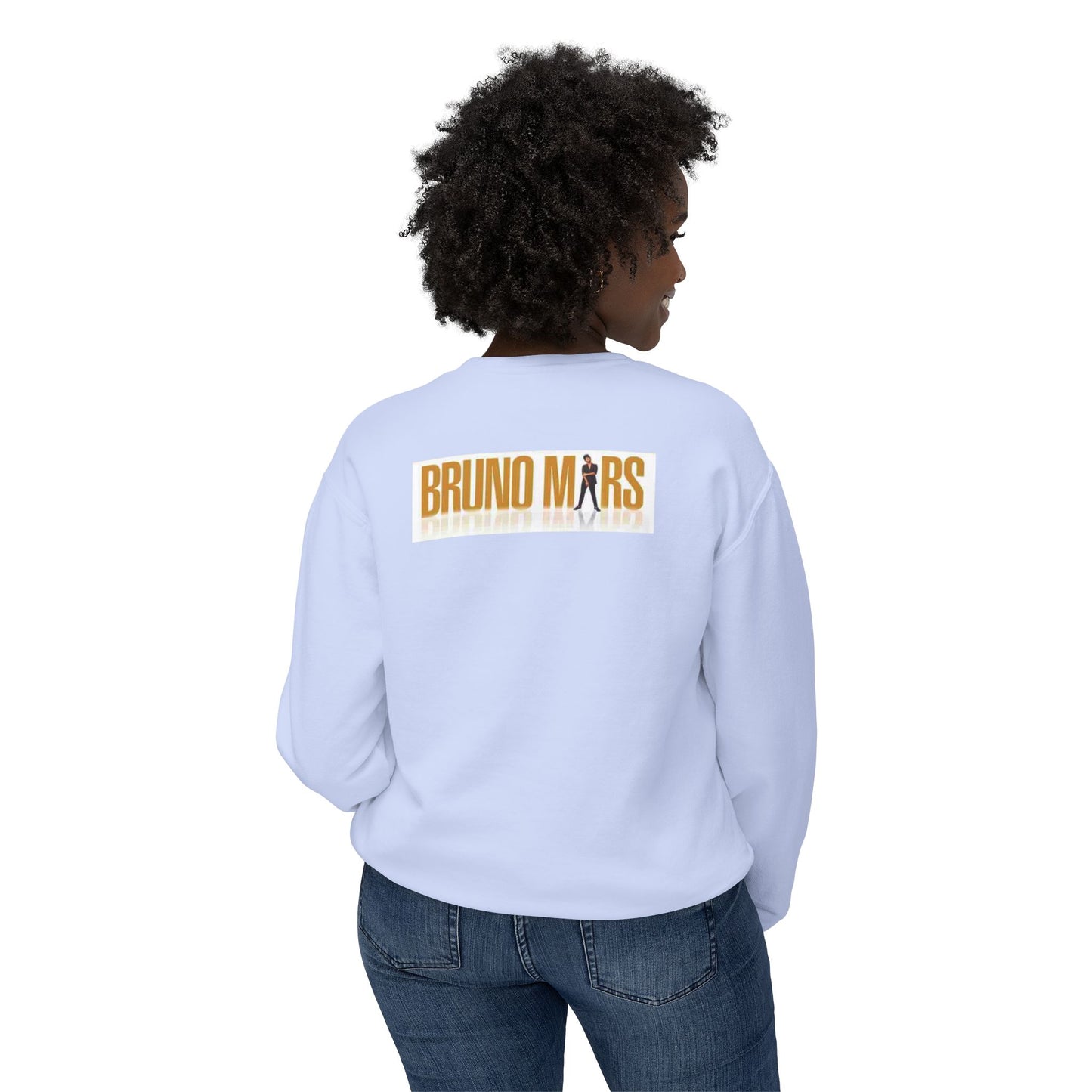 Bruno Mars Inspired Unisex Lightweight Crewneck Sweatshirt - Music Lover Gift, Casual Wear, Concert Outfit, Fan Merchandise, Trendy Apparel