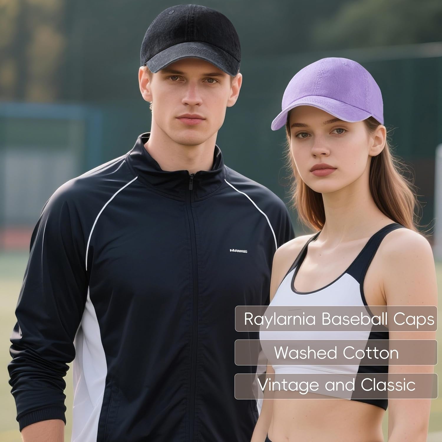 2 Pack Baseball Caps Golf Dad Hats,Ajustable Vintage Washed Cotton Ball Cap for Men Women