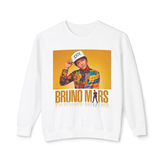 Bruno Mars Inspired Unisex Lightweight Crewneck Sweatshirt - Music Lover Gift, Casual Wear, Concert Outfit, Fan Merchandise, Trendy Apparel