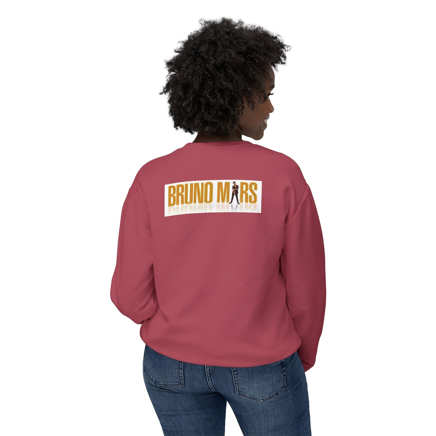 Bruno Mars Inspired Unisex Lightweight Crewneck Sweatshirt - Music Lover Gift, Casual Wear, Concert Outfit, Fan Merchandise, Trendy Apparel
