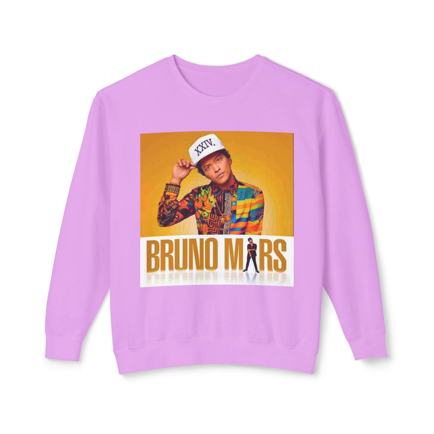 Bruno Mars Inspired Unisex Lightweight Crewneck Sweatshirt - Music Lover Gift, Casual Wear, Concert Outfit, Fan Merchandise, Trendy Apparel