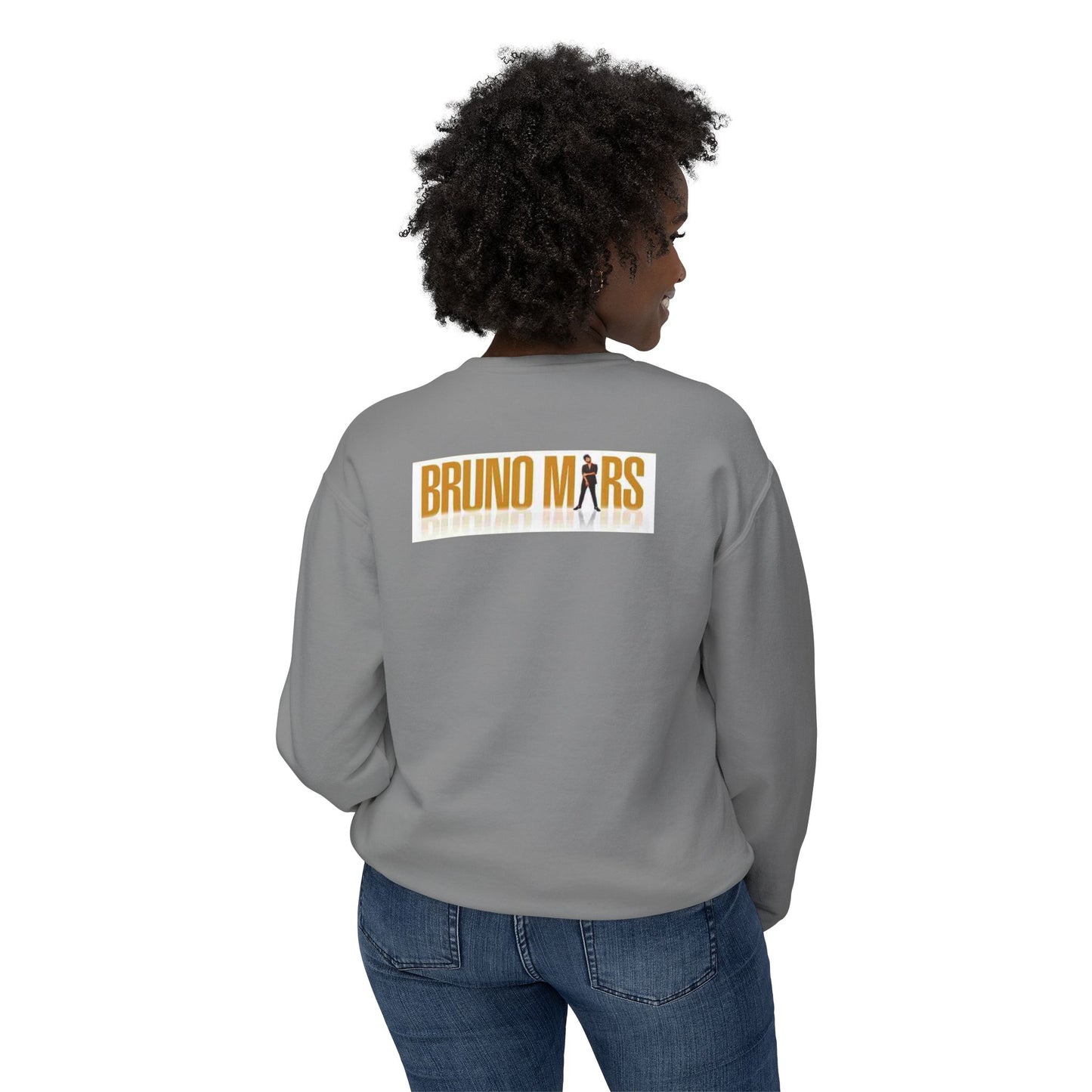 Bruno Mars Inspired Unisex Lightweight Crewneck Sweatshirt - Music Lover Gift, Casual Wear, Concert Outfit, Fan Merchandise, Trendy Apparel