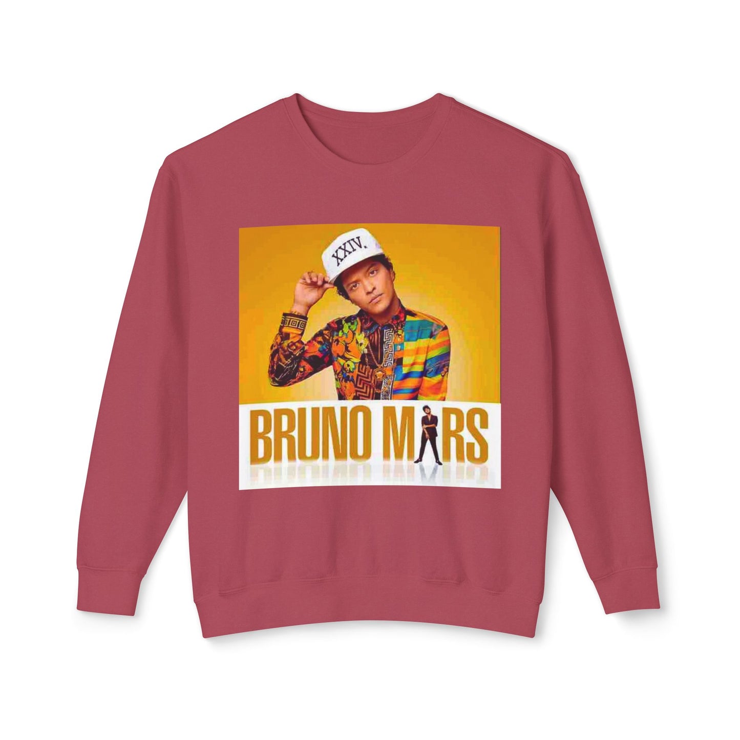 Bruno Mars Inspired Unisex Lightweight Crewneck Sweatshirt - Music Lover Gift, Casual Wear, Concert Outfit, Fan Merchandise, Trendy Apparel