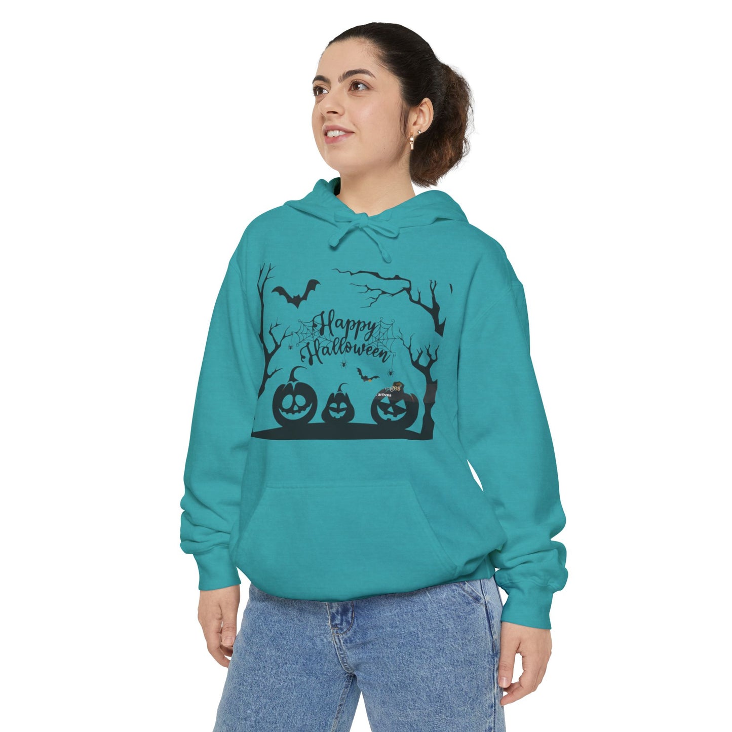 Halloween Unisex Garment-Dyed Hoodie | Cozy Fall Fashion, Spooky Gift for Adults, Perfect for Trick or Treating, Halloween Party Wear