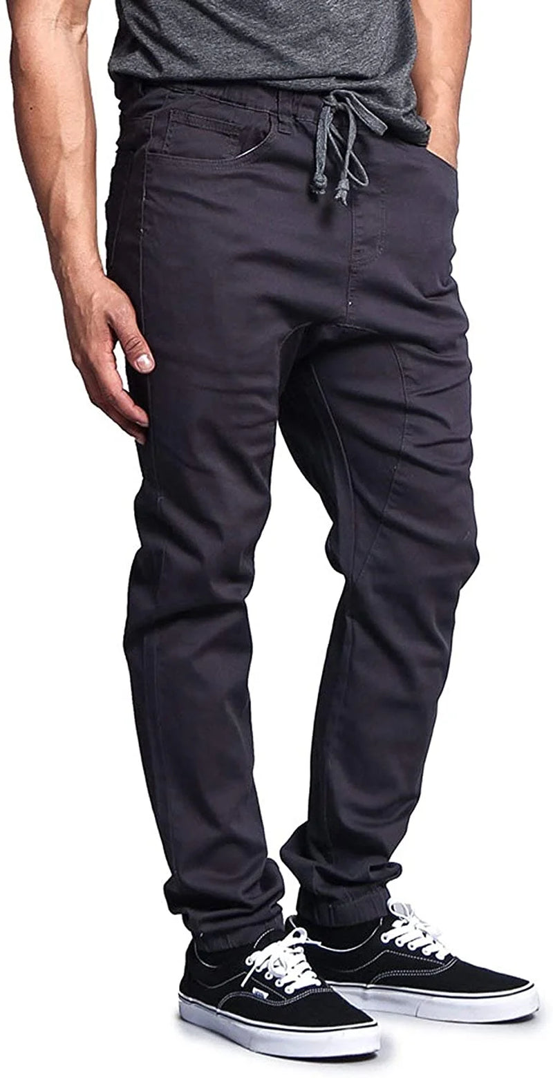 Men'S Drop Crotch Stretch Jogger Twill Pants, up to 5X