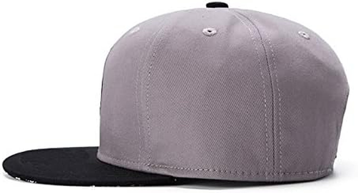 Adjustable Snapback Hat for Men Women,Unisex Hip Hop Baseball Cap Flat Bill Brim Dad Hats