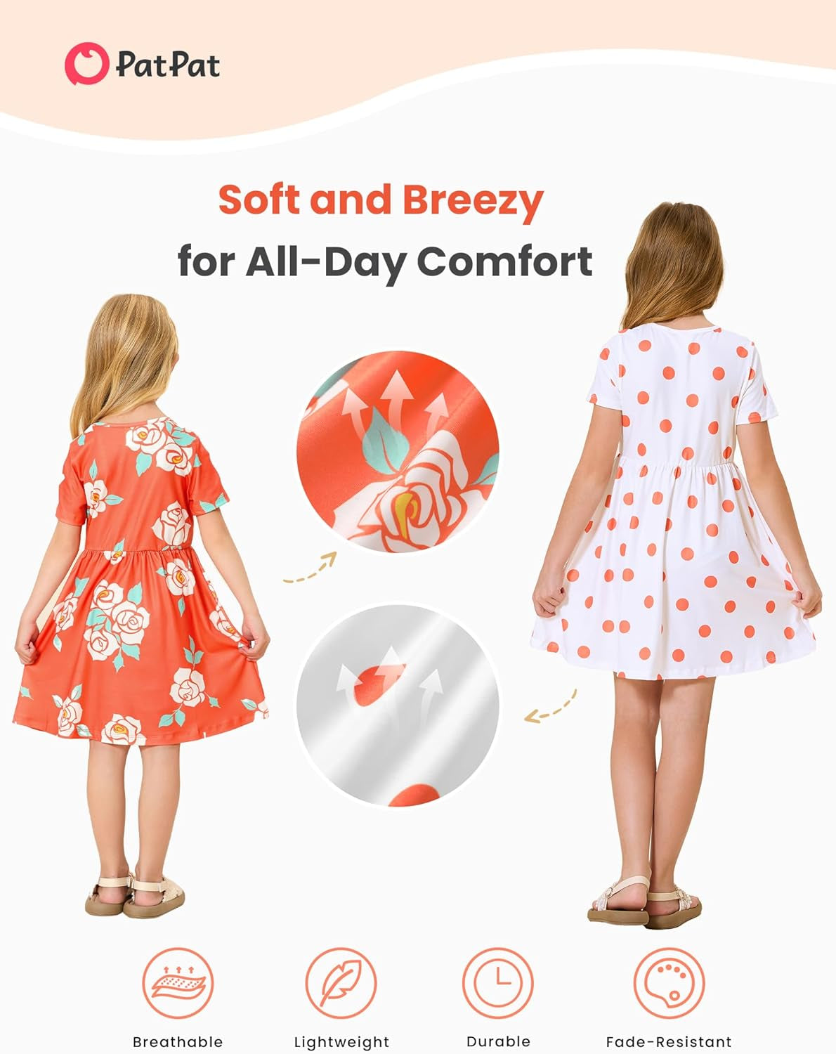 Toddler Girl Floral Skater Multipack Dresses 3-Pack Polka Dots Short Sleeve Priness A-Line Dress