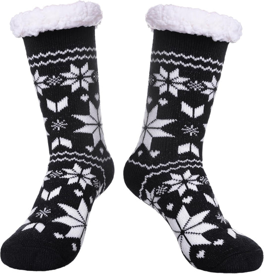Slipper Socks for Women with Grippers, Winter Warm Fuzzy Indoor Christmas Gifts Socks