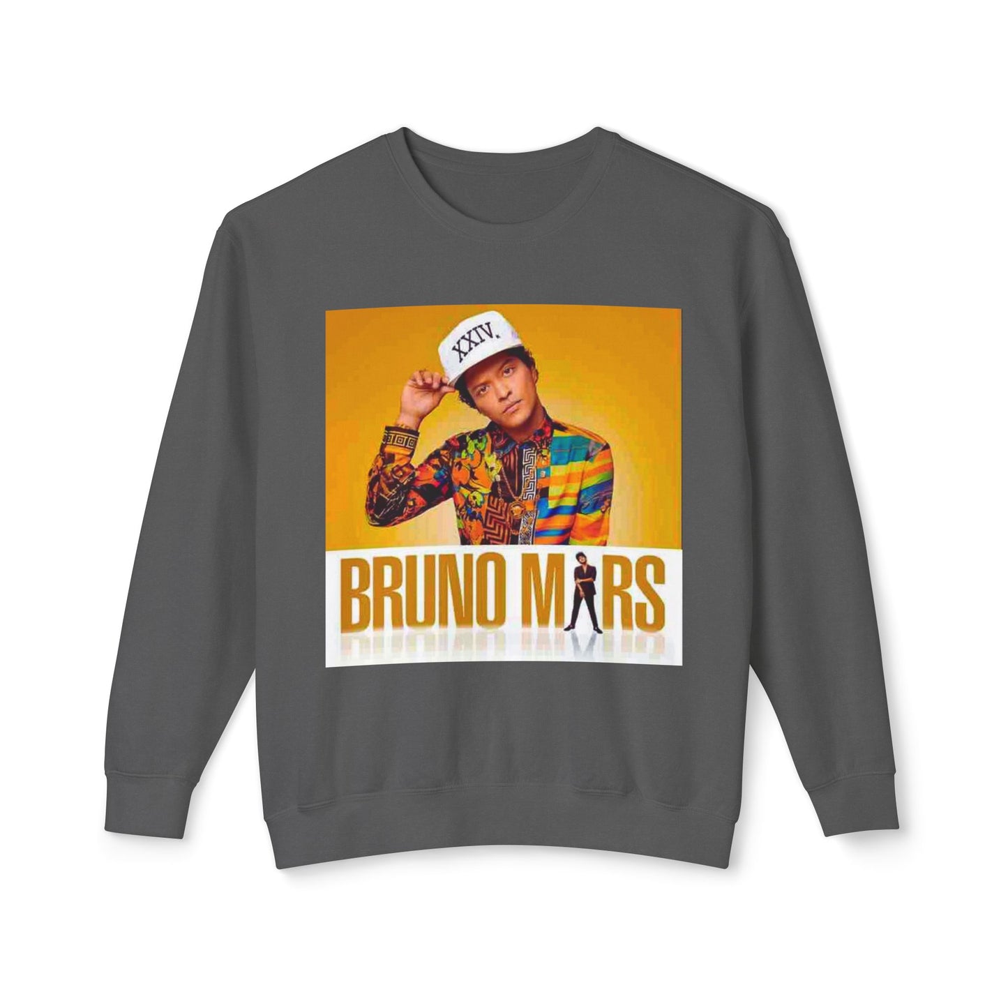 Bruno Mars Inspired Unisex Lightweight Crewneck Sweatshirt - Music Lover Gift, Casual Wear, Concert Outfit, Fan Merchandise, Trendy Apparel