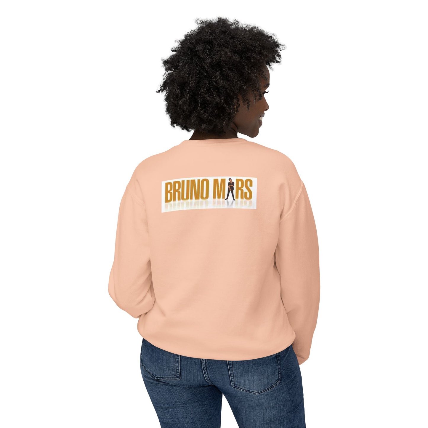 Bruno Mars Inspired Unisex Lightweight Crewneck Sweatshirt - Music Lover Gift, Casual Wear, Concert Outfit, Fan Merchandise, Trendy Apparel