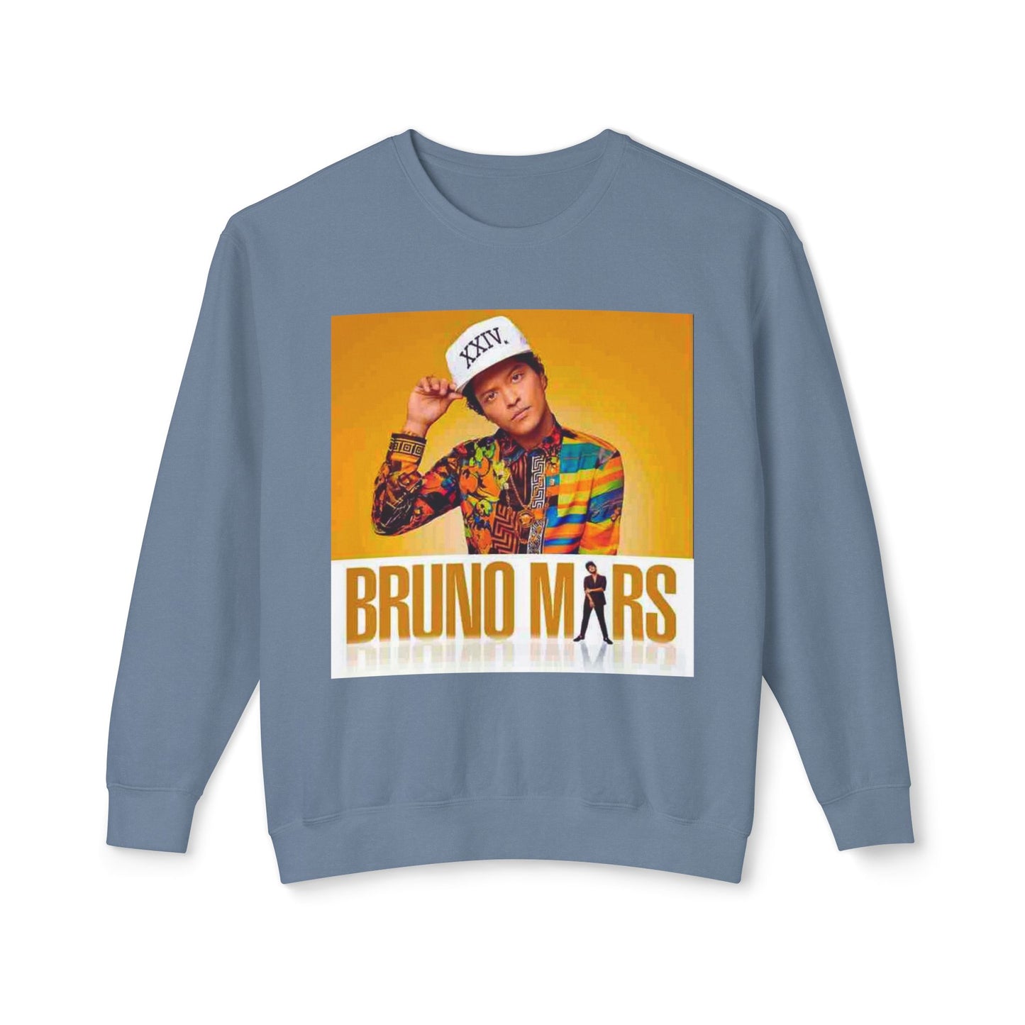 Bruno Mars Inspired Unisex Lightweight Crewneck Sweatshirt - Music Lover Gift, Casual Wear, Concert Outfit, Fan Merchandise, Trendy Apparel