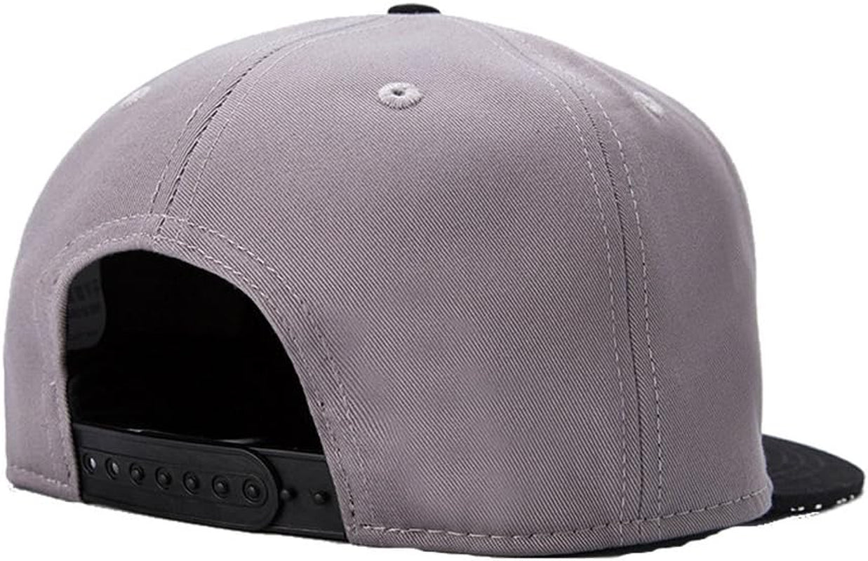 Adjustable Snapback Hat for Men Women,Unisex Hip Hop Baseball Cap Flat Bill Brim Dad Hats
