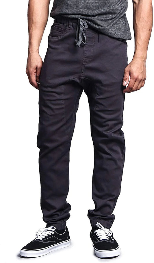 Men'S Drop Crotch Stretch Jogger Twill Pants, up to 5X