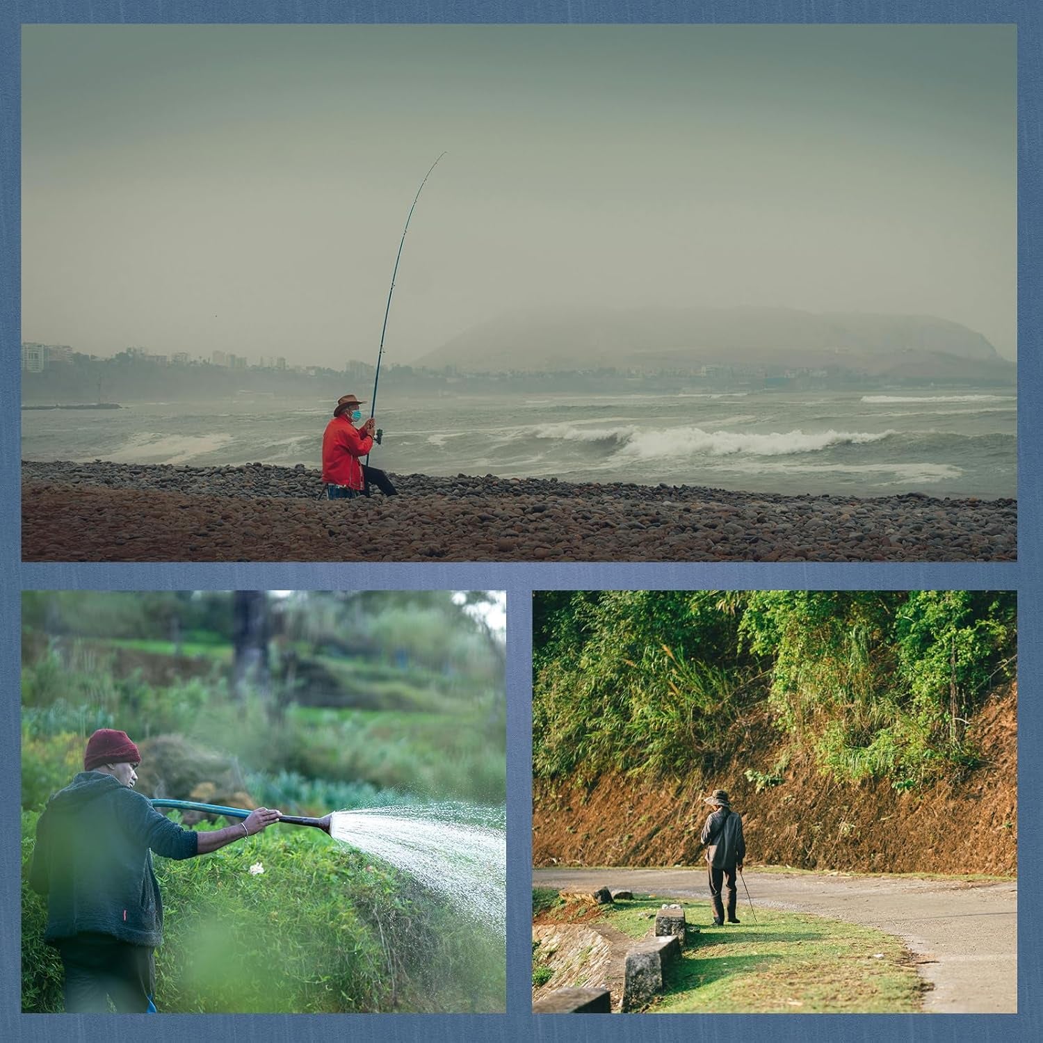 Waterproof Breathable Suits for Men - Durable Oxford Rain Jacket Coat with Pants