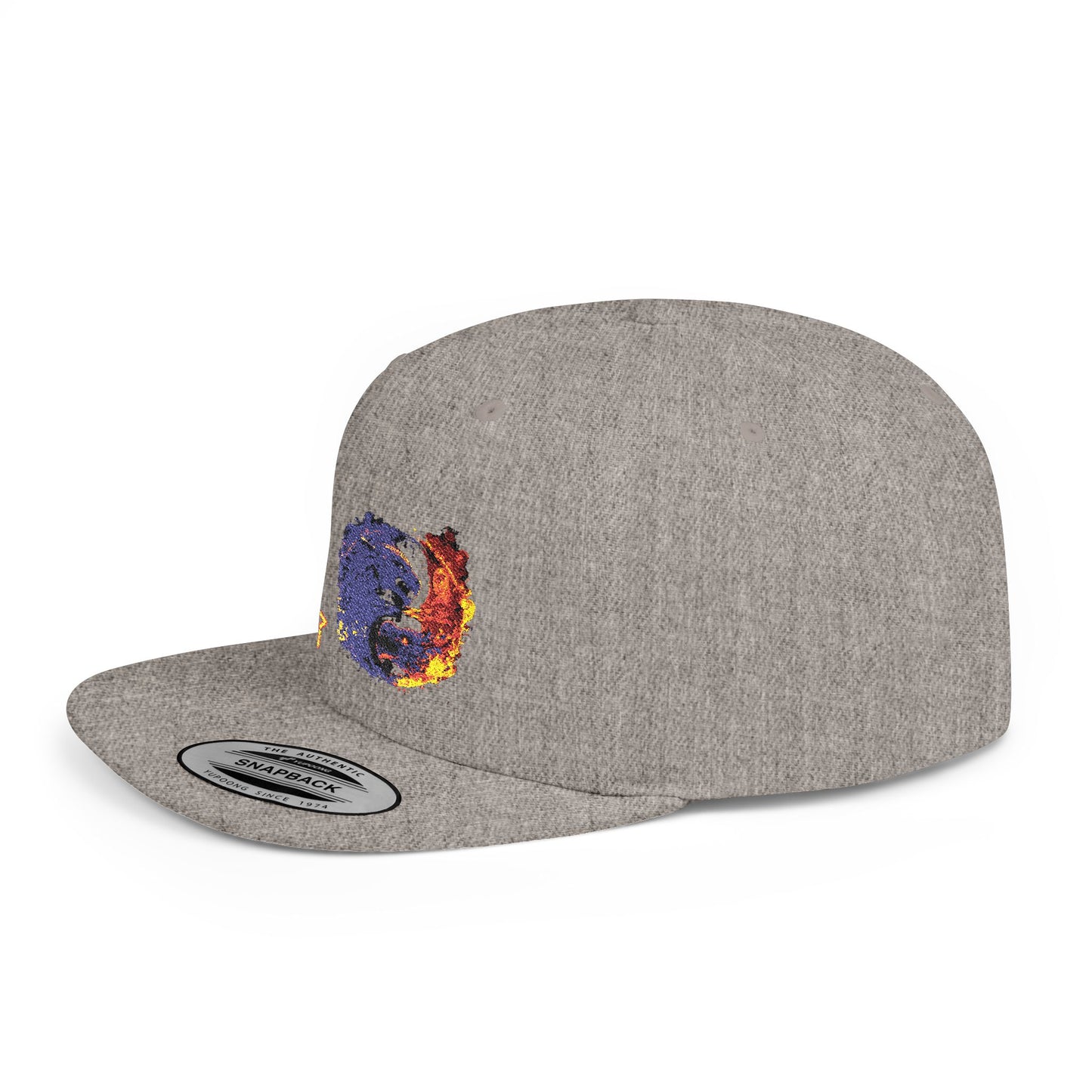 Yin Yang Flat Bill Snapback Hat, Trendy Cap, Streetwear Accessories, Gift for Him, Sports and Casual Wear