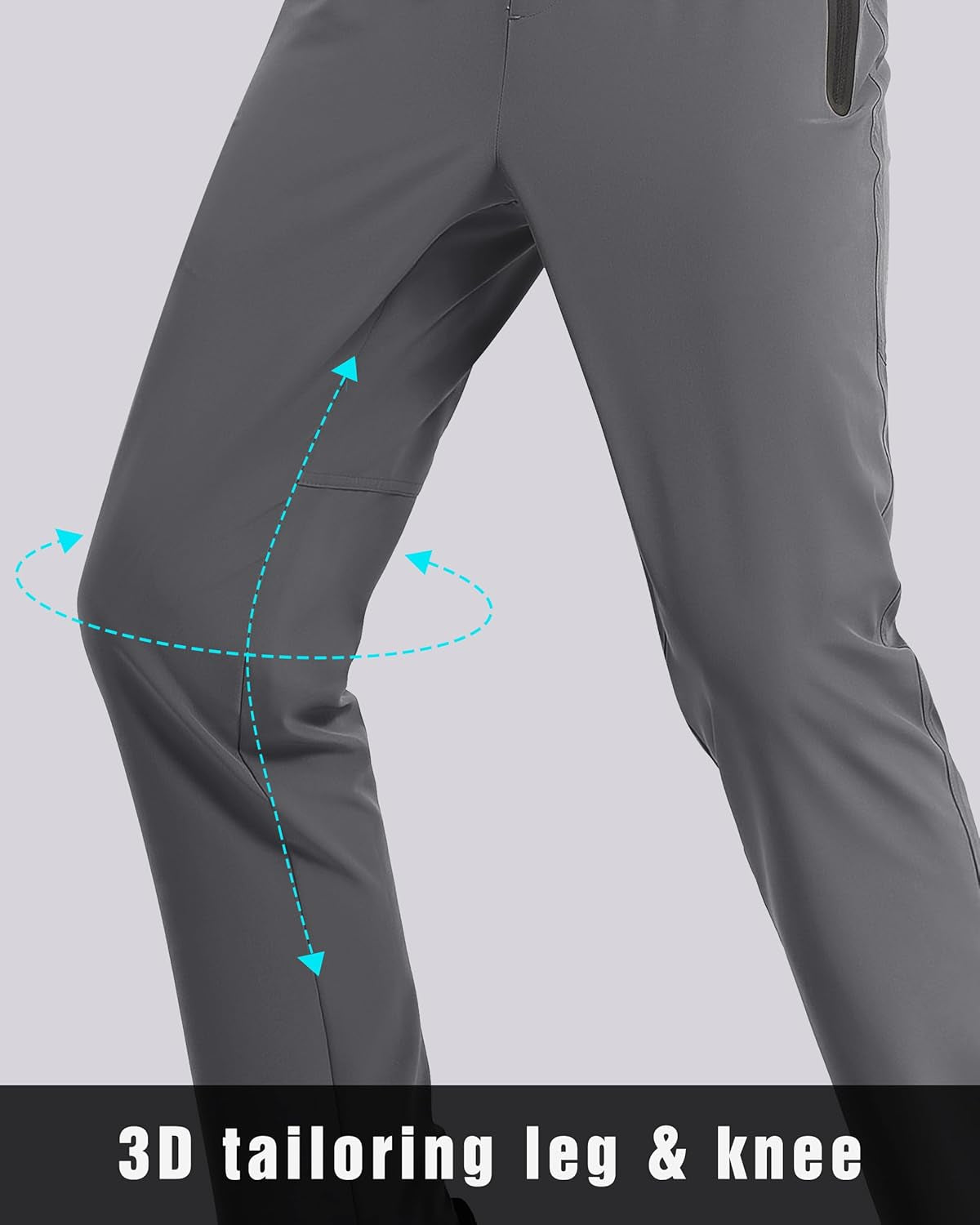 Men'S Running Pants Lightweight Quick Dry Hiking Jogger Sweatpants Zipper Pockets