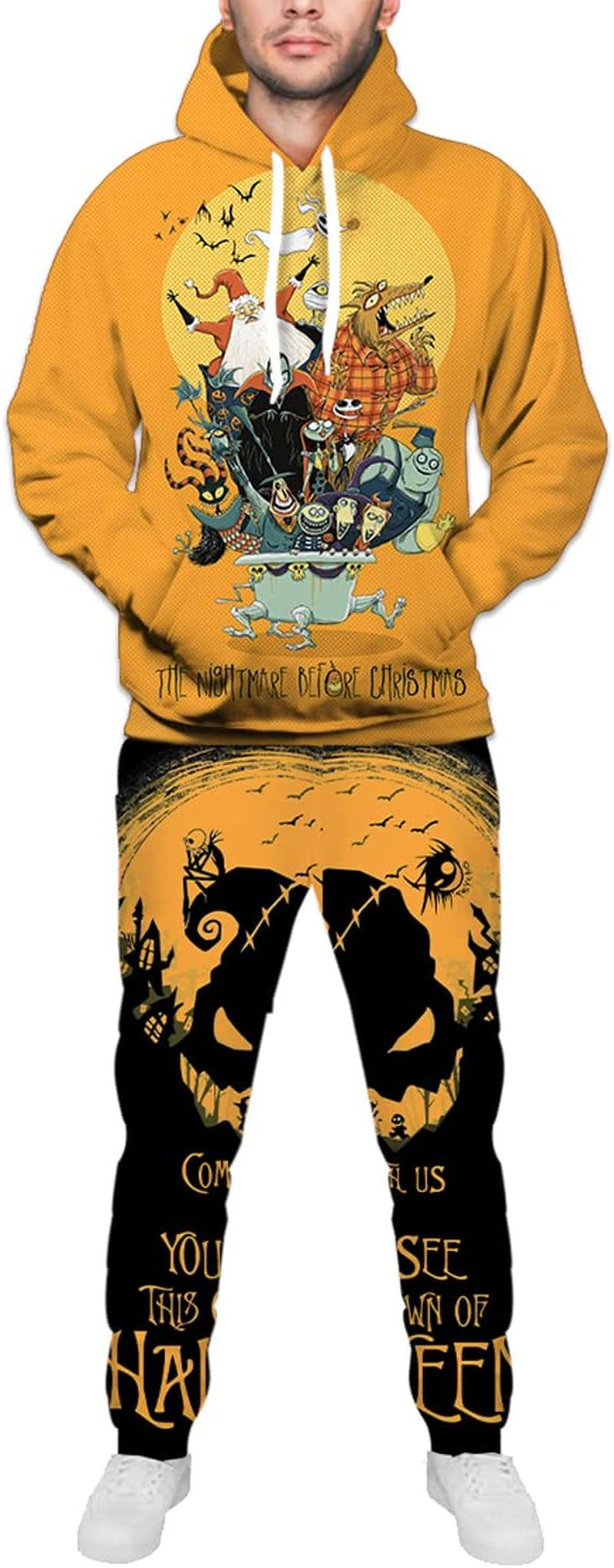 Halloween Mens Jack Hoodie Pant Set 3D Printed Sweatshirts Suit