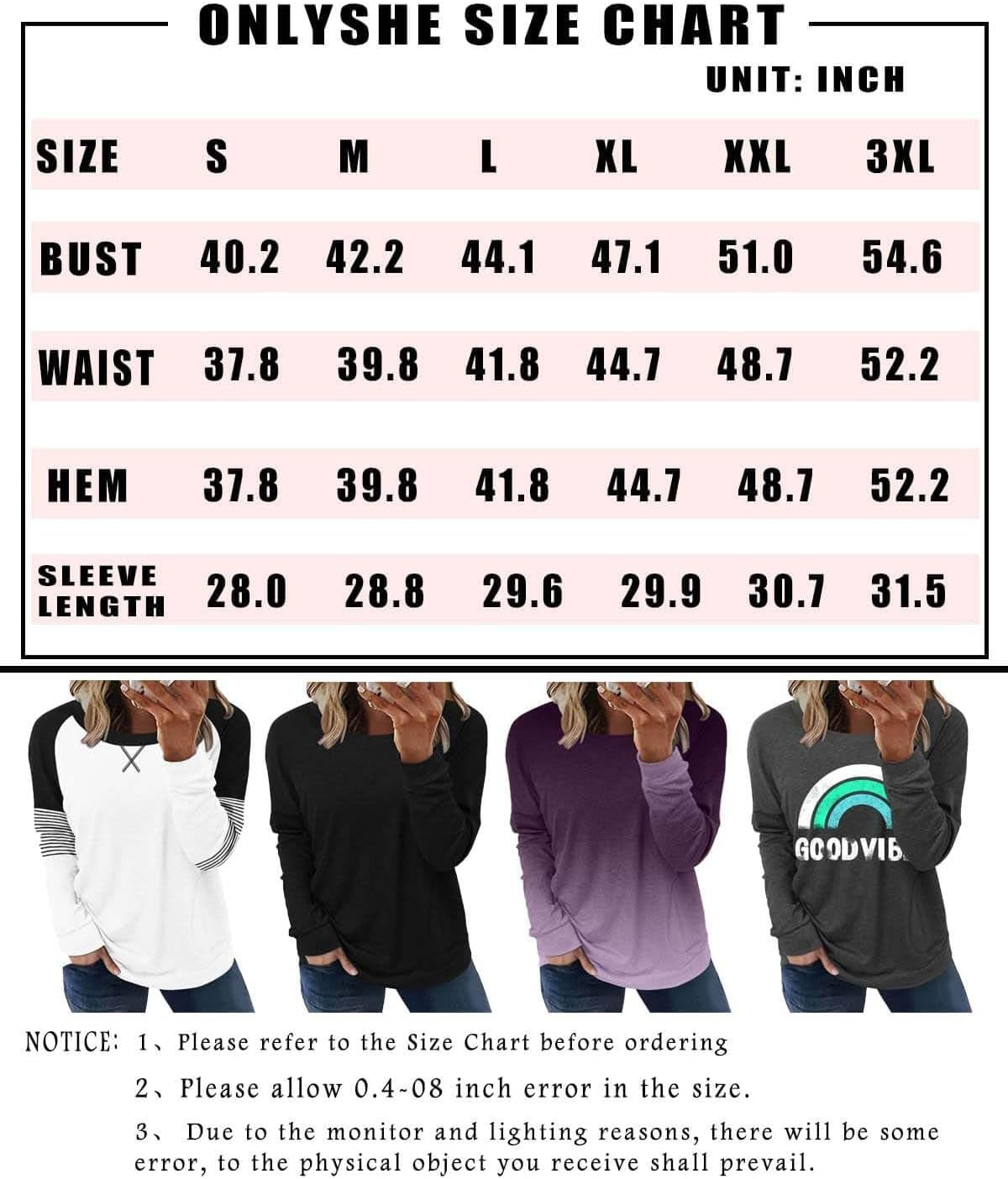 Womens Crewneck Sweatshirt Casual Loose Fitting Tops Long Sleeve T Shirt