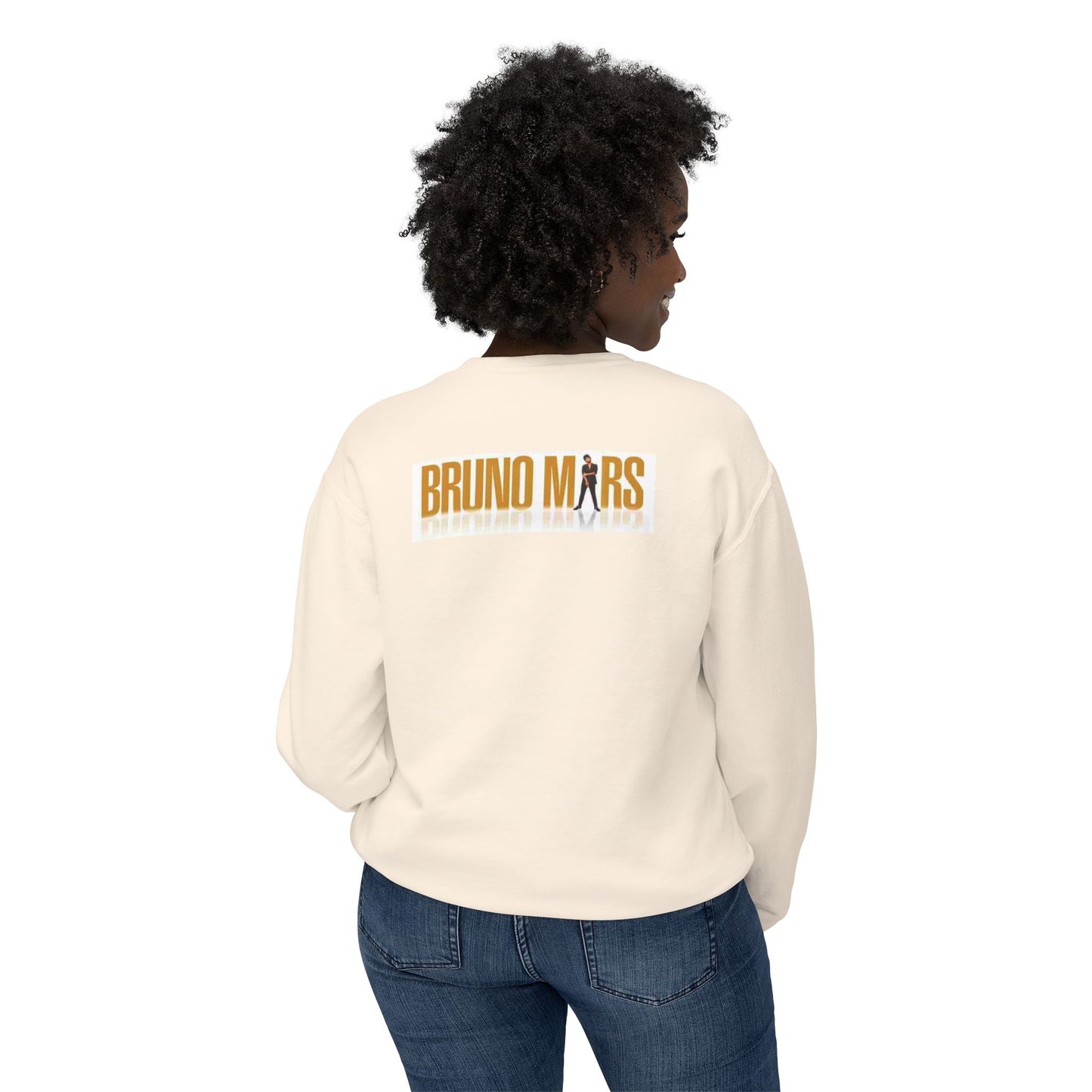 Bruno Mars Inspired Unisex Lightweight Crewneck Sweatshirt - Music Lover Gift, Casual Wear, Concert Outfit, Fan Merchandise, Trendy Apparel