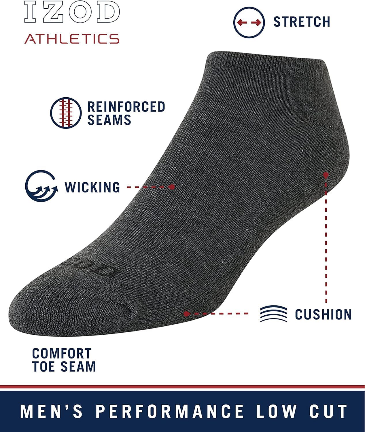 Men'S Low Cut Socks - 12 Pack Athletic No Show Socks for Men (6-12.5)