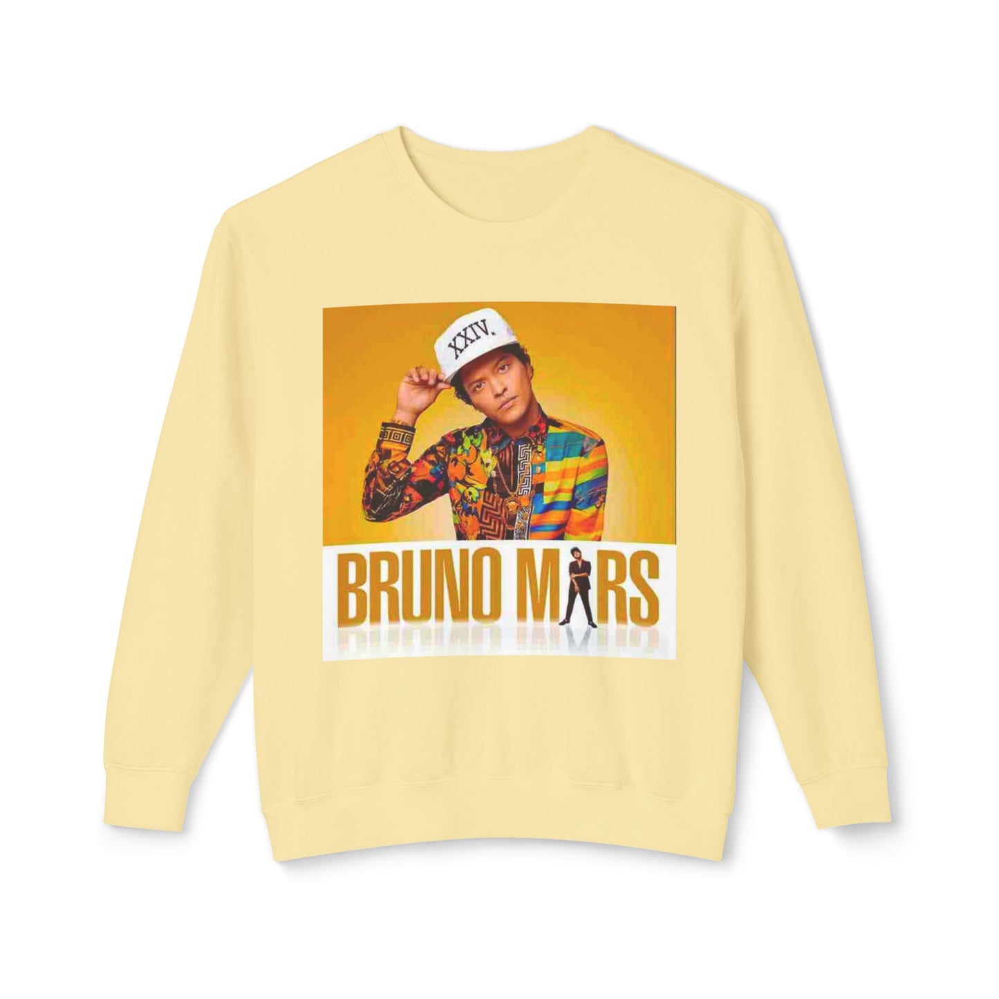 Bruno Mars Inspired Unisex Lightweight Crewneck Sweatshirt - Music Lover Gift, Casual Wear, Concert Outfit, Fan Merchandise, Trendy Apparel