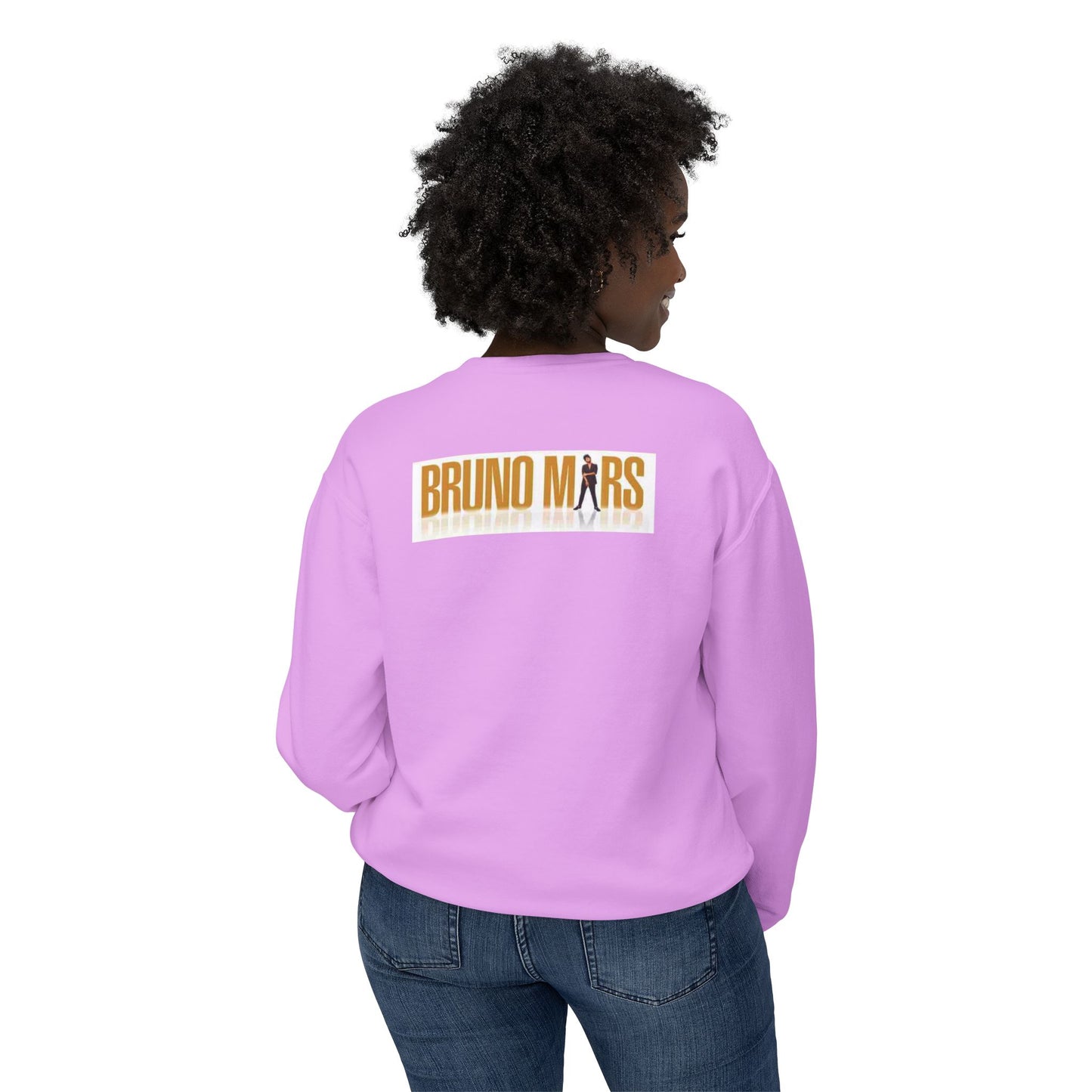 Bruno Mars Inspired Unisex Lightweight Crewneck Sweatshirt - Music Lover Gift, Casual Wear, Concert Outfit, Fan Merchandise, Trendy Apparel