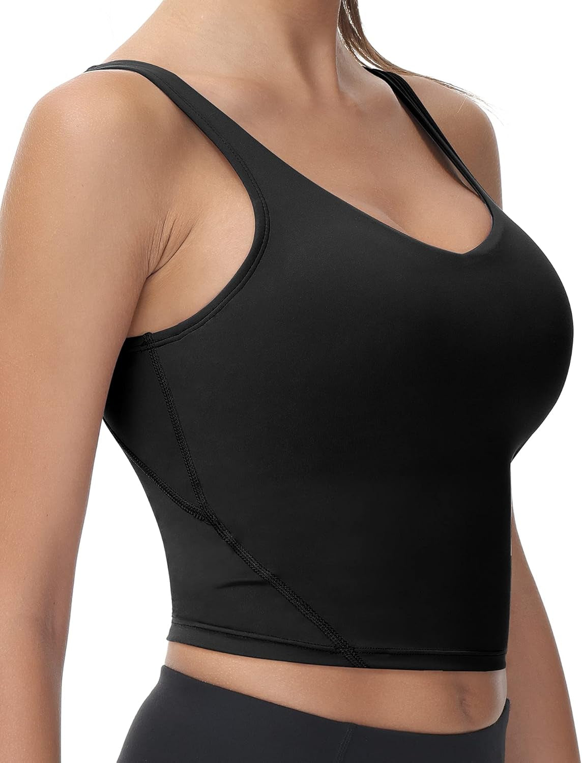 Workout Tank Tops for Women Padded Cropped Tank Top Summer Yoga Casual Tank Top Longline Sports Bra
