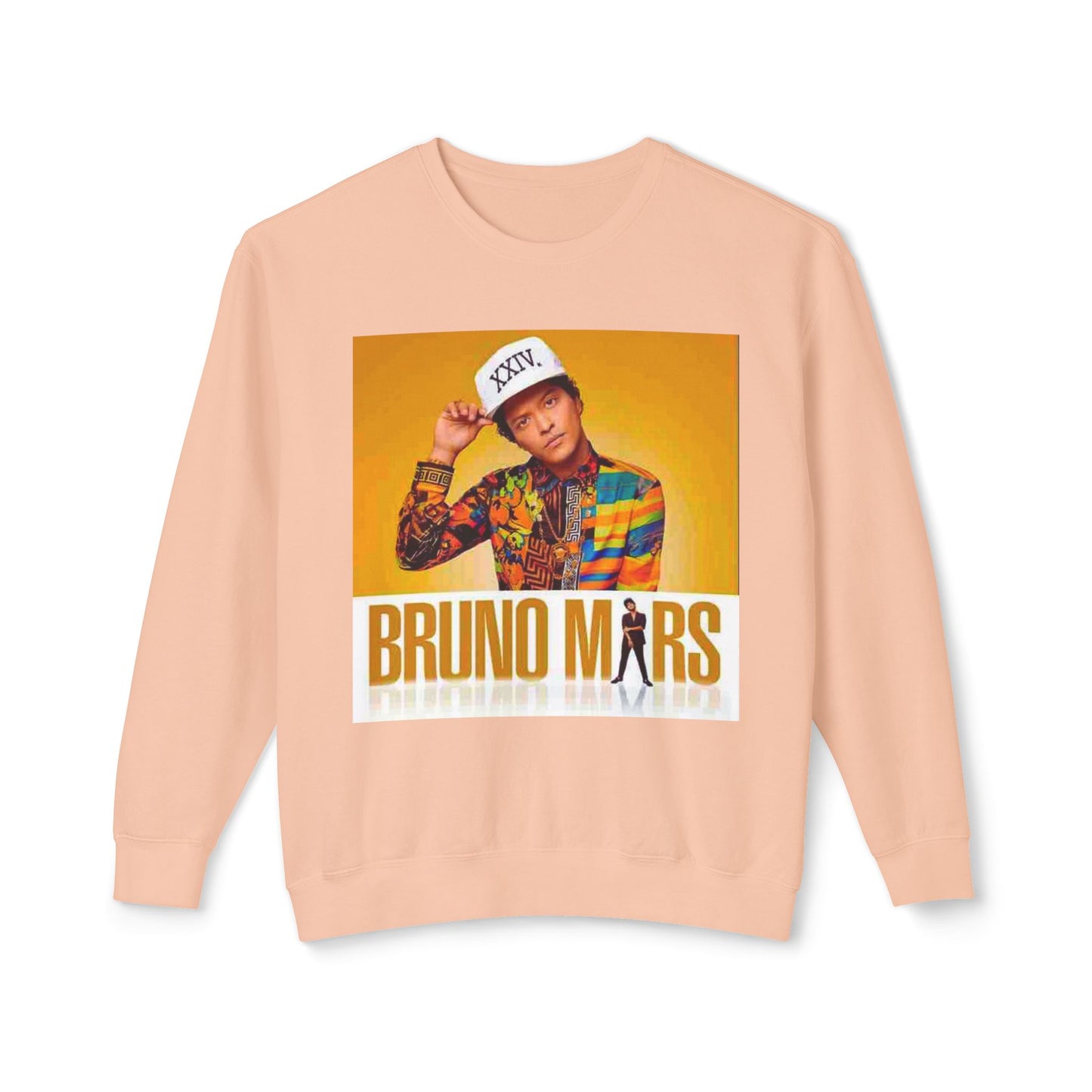 Bruno Mars Inspired Unisex Lightweight Crewneck Sweatshirt - Music Lover Gift, Casual Wear, Concert Outfit, Fan Merchandise, Trendy Apparel