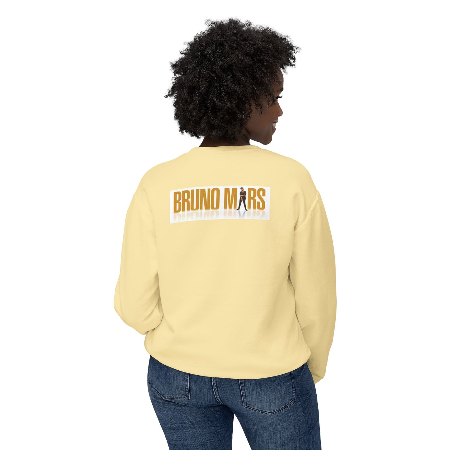 Bruno Mars Inspired Unisex Lightweight Crewneck Sweatshirt - Music Lover Gift, Casual Wear, Concert Outfit, Fan Merchandise, Trendy Apparel