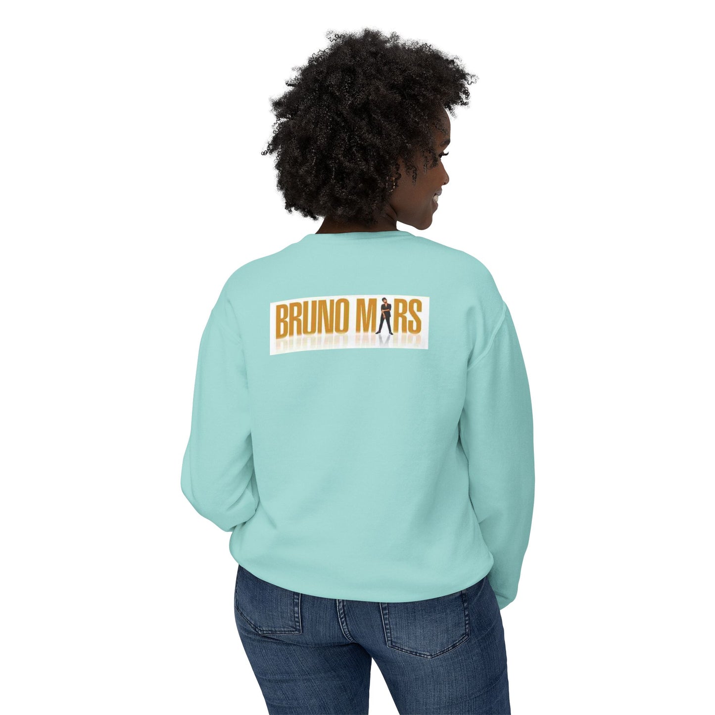 Bruno Mars Inspired Unisex Lightweight Crewneck Sweatshirt - Music Lover Gift, Casual Wear, Concert Outfit, Fan Merchandise, Trendy Apparel