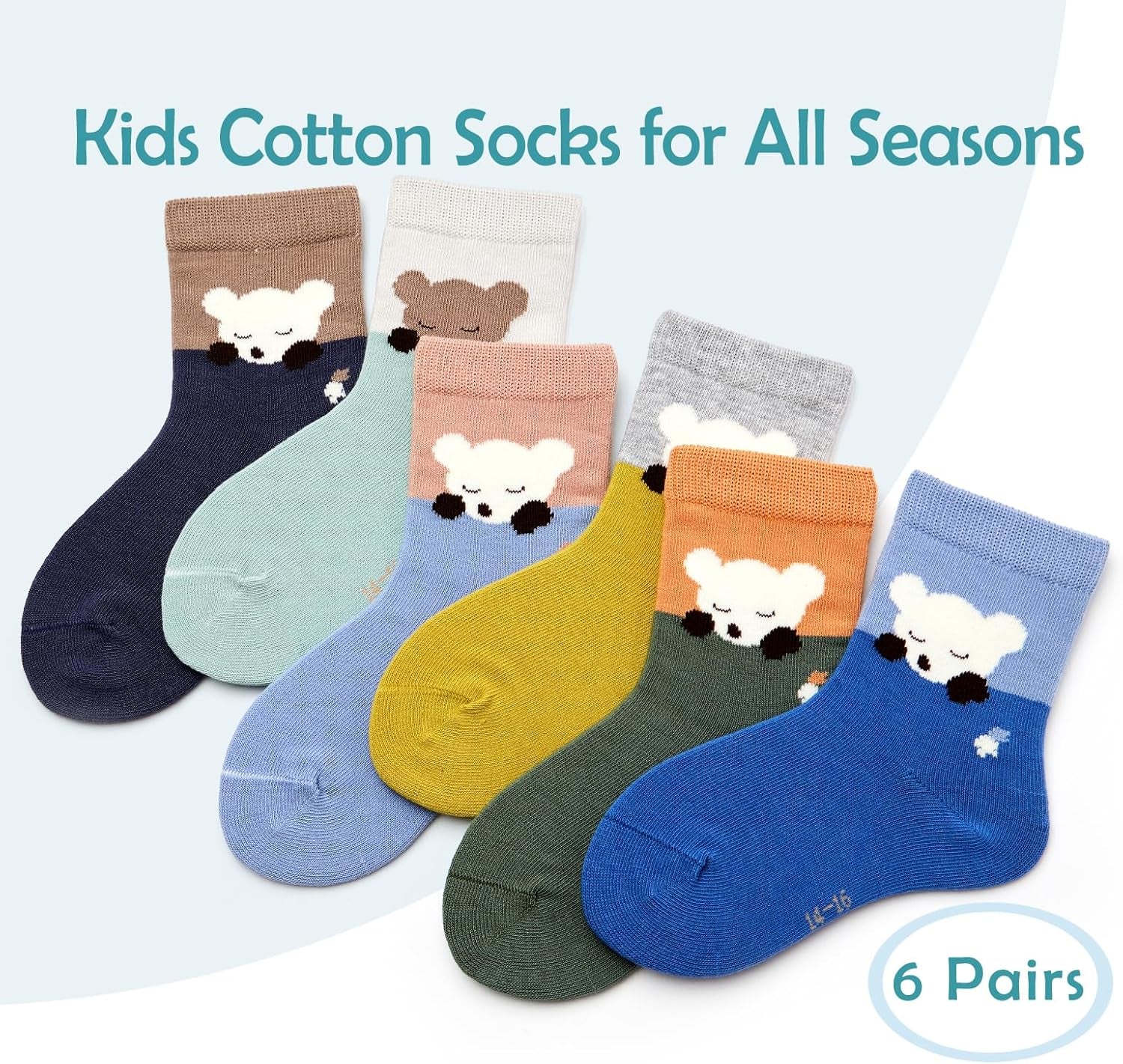 Boys Seamless Toe Socks Kids Cotton Crew Socks Colorful Quarter Socks