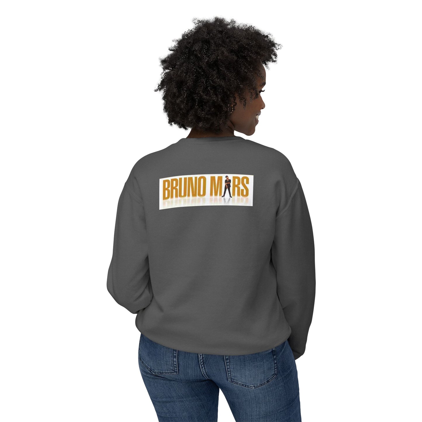 Bruno Mars Inspired Unisex Lightweight Crewneck Sweatshirt - Music Lover Gift, Casual Wear, Concert Outfit, Fan Merchandise, Trendy Apparel