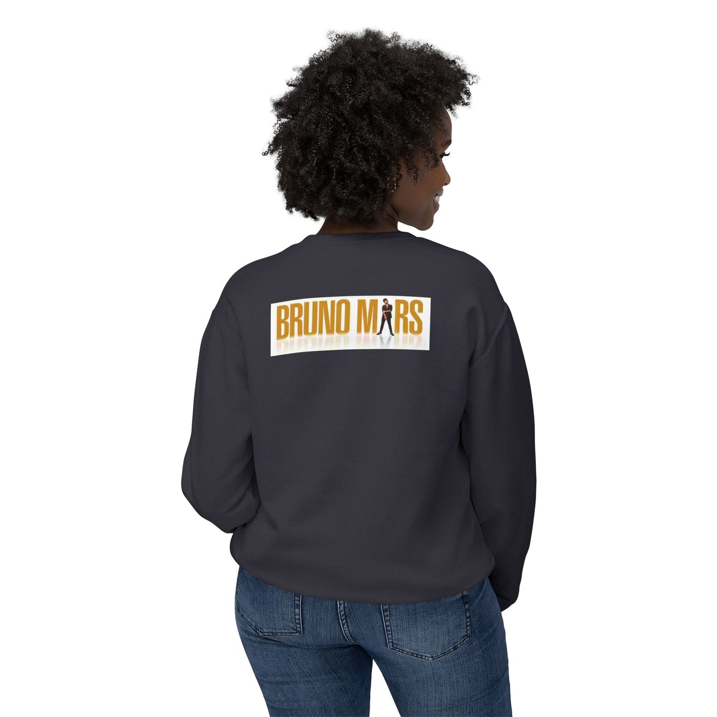 Bruno Mars Inspired Unisex Lightweight Crewneck Sweatshirt - Music Lover Gift, Casual Wear, Concert Outfit, Fan Merchandise, Trendy Apparel