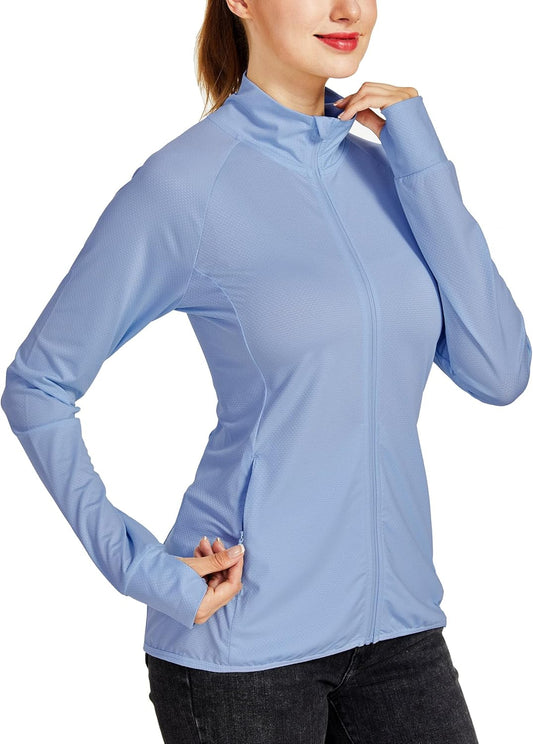 Women'S Long Sleeve Shirts UPF 50+ Sun Protection Jacket SPF Shirts Running Hiking Athletic UV Jacket Lightweight