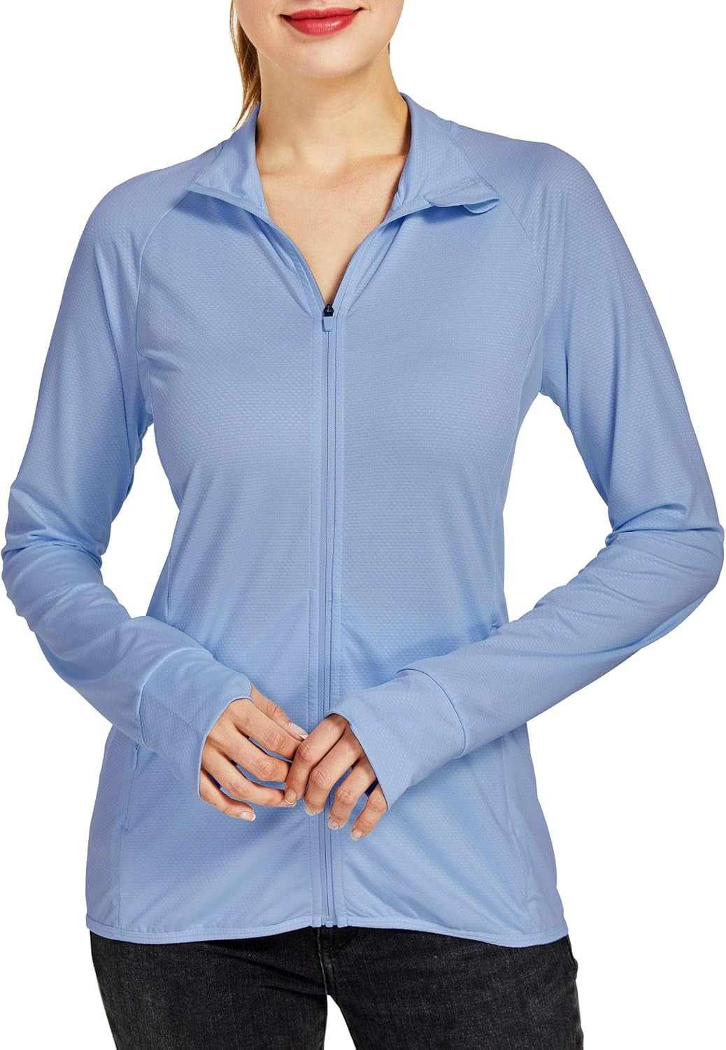 Women'S Long Sleeve Shirts UPF 50+ Sun Protection Jacket SPF Shirts Running Hiking Athletic UV Jacket Lightweight