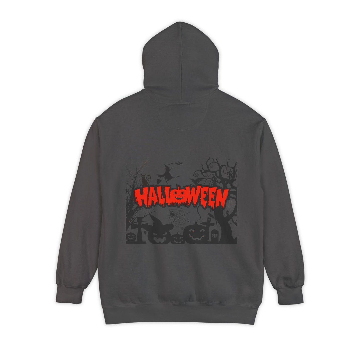 Halloween Unisex Garment-Dyed Hoodie | Cozy Fall Fashion, Spooky Gift for Adults, Perfect for Trick or Treating, Halloween Party Wear