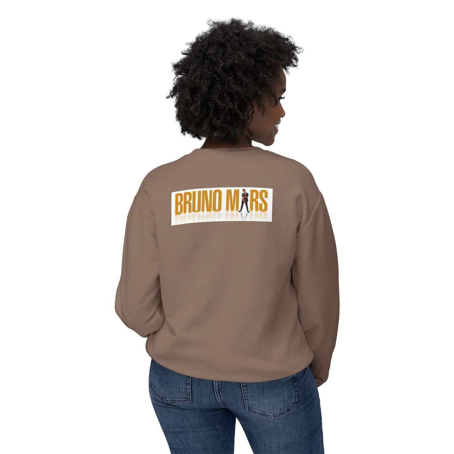 Bruno Mars Inspired Unisex Lightweight Crewneck Sweatshirt - Music Lover Gift, Casual Wear, Concert Outfit, Fan Merchandise, Trendy Apparel