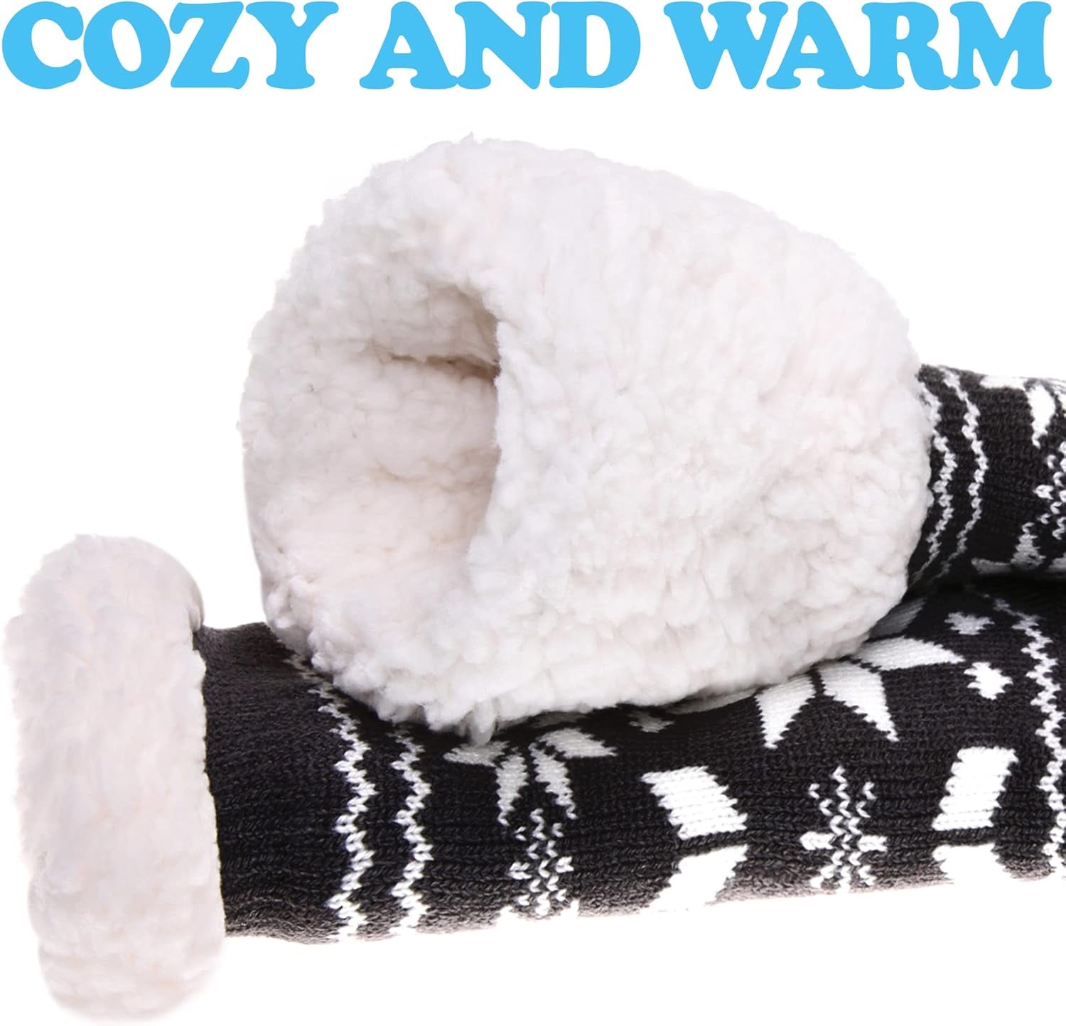 Slipper Socks for Women with Grippers, Winter Warm Fuzzy Indoor Christmas Gifts Socks