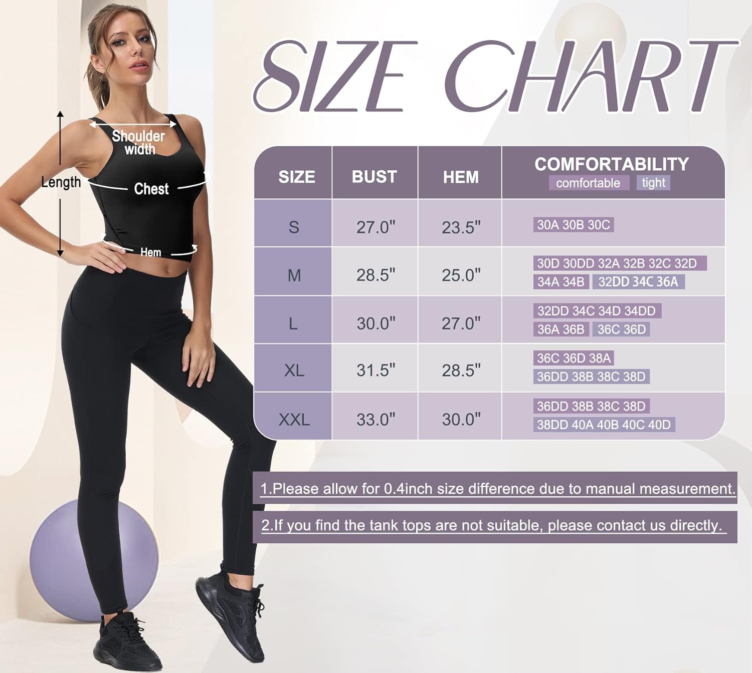 Workout Tank Tops for Women Padded Cropped Tank Top Summer Yoga Casual Tank Top Longline Sports Bra