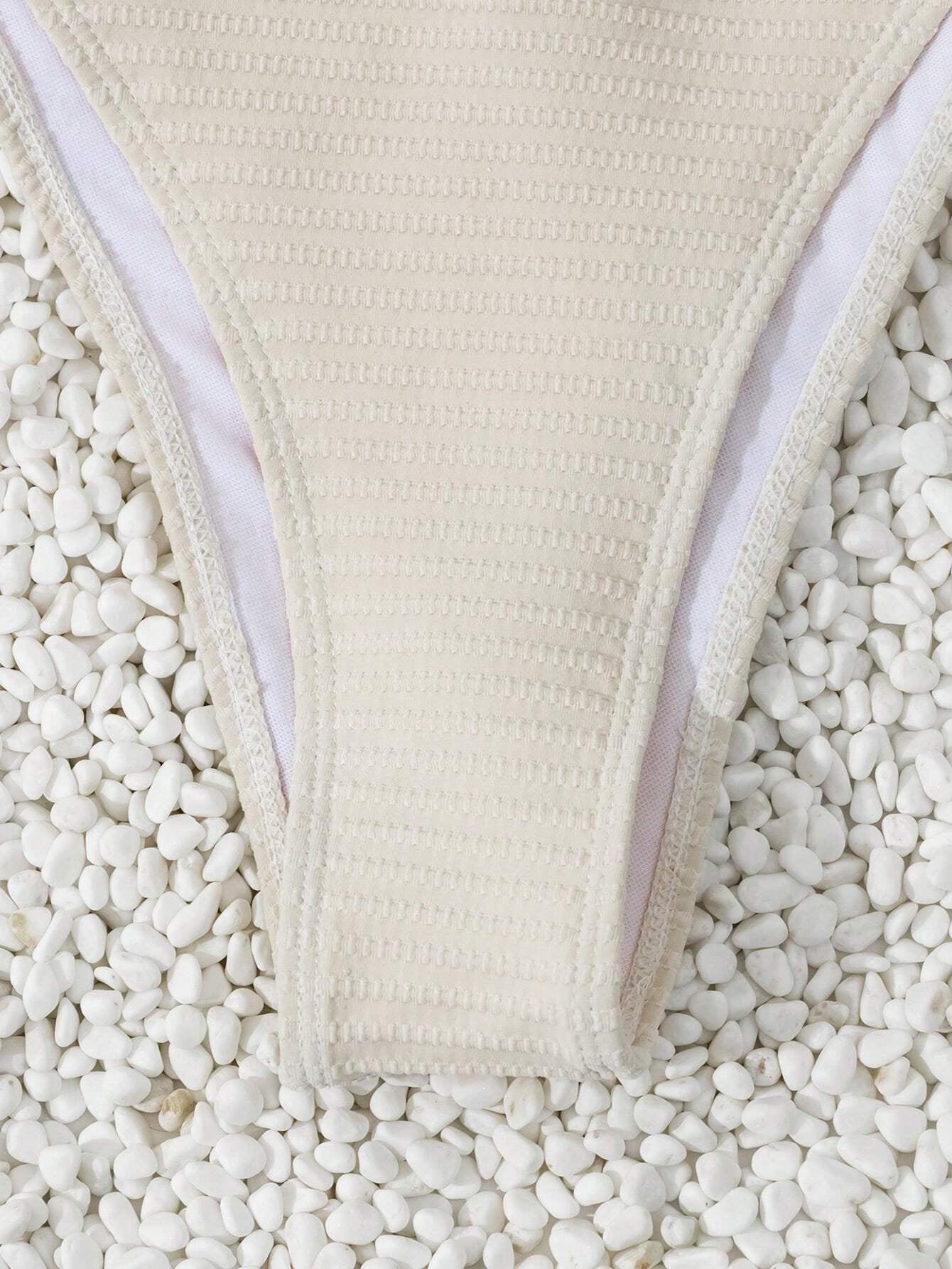 Swim Basics Summer Beach Ladies' Solid Color Twist Front Bikini Set