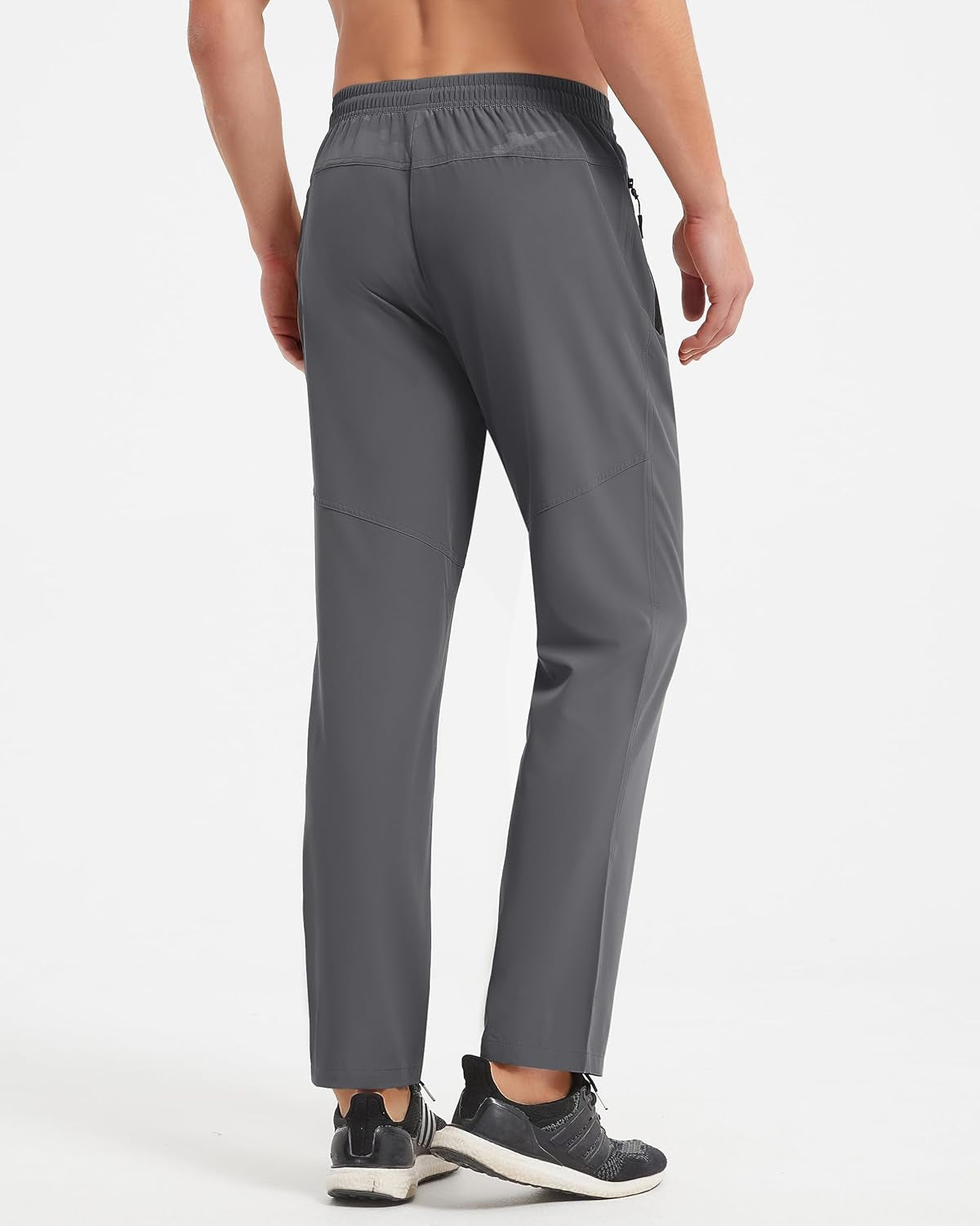 Men'S Running Pants Lightweight Quick Dry Hiking Jogger Sweatpants Zipper Pockets