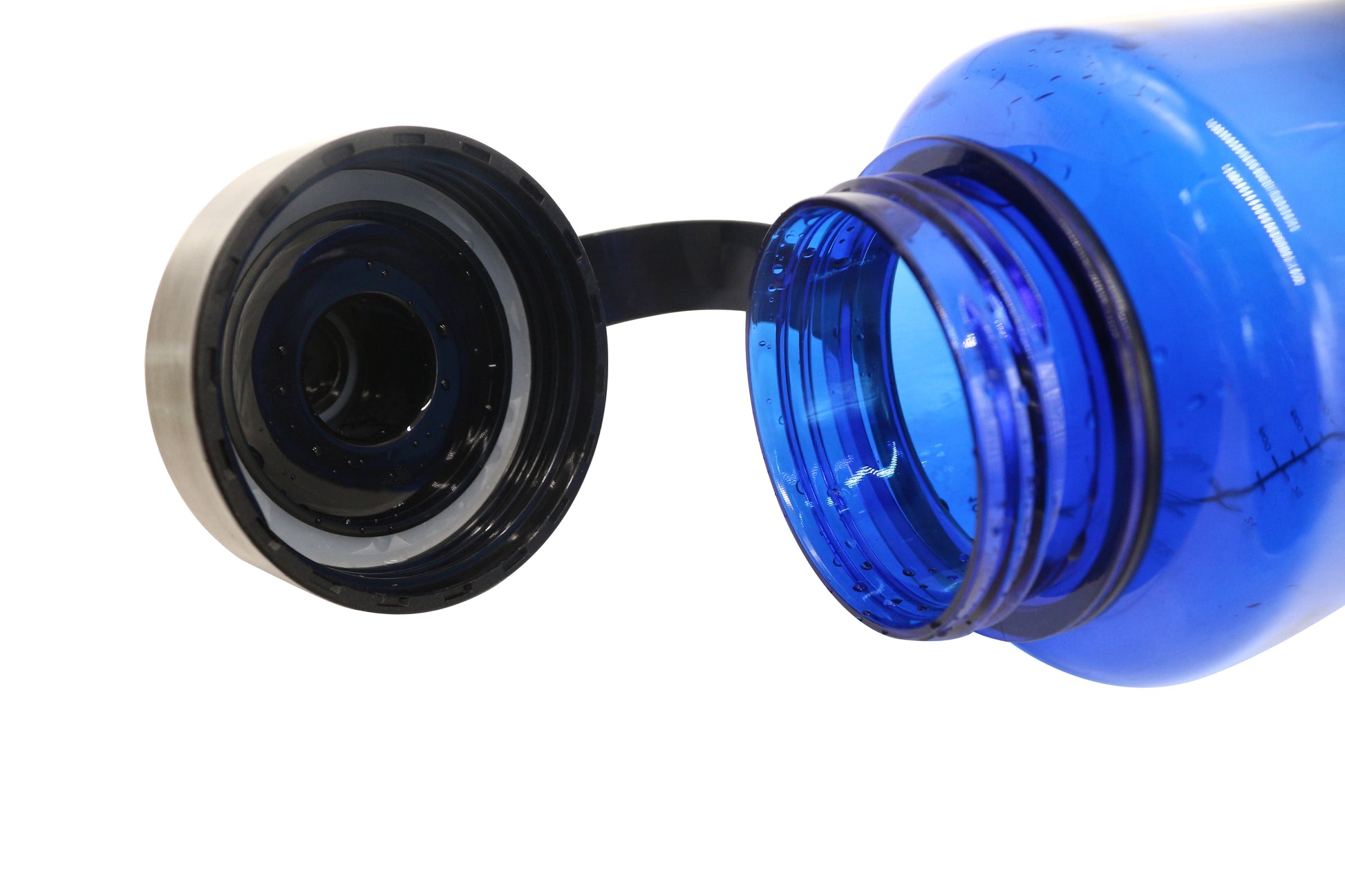 32 Oz Blue Plastic Water Bottle with Wide Mouth and Flip-Top Lid